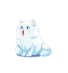 fluffy white cats（個別スタンプ：18）