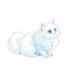 fluffy white cats（個別スタンプ：32）