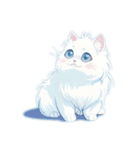 fluffy white cats（個別スタンプ：34）