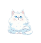 fluffy white cats（個別スタンプ：35）