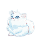 fluffy white cats（個別スタンプ：37）