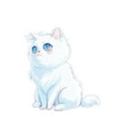 fluffy white cats（個別スタンプ：38）