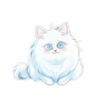 fluffy white cats（個別スタンプ：40）