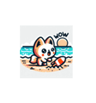 海で遊ぶ動物（個別スタンプ：13）