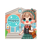 かわいい通学女子のLINEスタンプ（個別スタンプ：1）