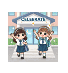 かわいい通学女子のLINEスタンプ（個別スタンプ：7）