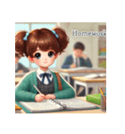 かわいい通学女子のLINEスタンプ（個別スタンプ：13）