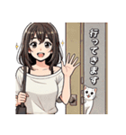 女の子と猫の可愛い時間（個別スタンプ：4）