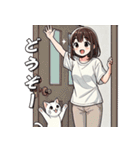 女の子と猫の可愛い時間（個別スタンプ：15）