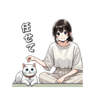 女の子と猫の可愛い時間（個別スタンプ：18）