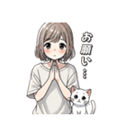 女の子と猫の可愛い時間（個別スタンプ：36）