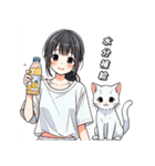 女の子と猫の可愛い時間（個別スタンプ：40）