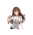 Tシャツ好きのおんなの子。（個別スタンプ：3）