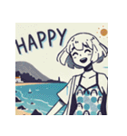 海水浴少女のLINEスタンプ（個別スタンプ：1）