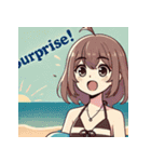 海水浴少女のLINEスタンプ（個別スタンプ：3）