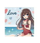 海水浴少女のLINEスタンプ（個別スタンプ：4）