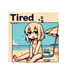 海水浴少女のLINEスタンプ（個別スタンプ：6）