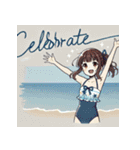 海水浴少女のLINEスタンプ（個別スタンプ：7）