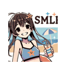 海水浴少女のLINEスタンプ（個別スタンプ：9）