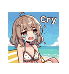 海水浴少女のLINEスタンプ（個別スタンプ：10）