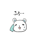スポーツ観戦＆応援に！シンプルな白クマと猫（個別スタンプ：14）