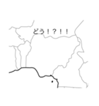 世界、都道府県白地図のLINEスタンプ（個別スタンプ：18）