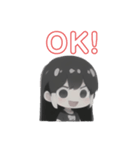 黒髪ガールスタンプ（個別スタンプ：2）