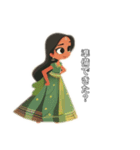 Girl wearing a sari（個別スタンプ：2）