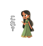 Girl wearing a sari（個別スタンプ：8）