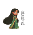 Girl wearing a sari（個別スタンプ：9）