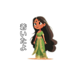 Girl wearing a sari（個別スタンプ：17）