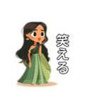 Girl wearing a sari（個別スタンプ：20）