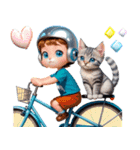 アニメ猫♡自転車が好き 文字なし（個別スタンプ：5）