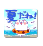 シールみたいなスタンプ【夏】猫（個別スタンプ：1）