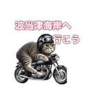 バイクに乗る猫【九州/ツーリング】（個別スタンプ：24）