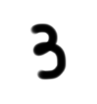 手描き数字スタンプ（個別スタンプ：3）