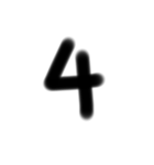 手描き数字スタンプ（個別スタンプ：4）