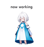 全て同じセリフ【now working】  2（個別スタンプ：4）