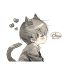 【鉛筆描き風】猫耳少年（個別スタンプ：8）