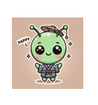 和服宇宙人のかわいいLINEスタンプ1（個別スタンプ：2）