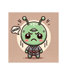 和服宇宙人のかわいいLINEスタンプ1（個別スタンプ：6）