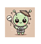 和服宇宙人のかわいいLINEスタンプ1（個別スタンプ：7）