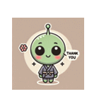 和服宇宙人のかわいいLINEスタンプ1（個別スタンプ：8）