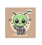 和服宇宙人のかわいいLINEスタンプ1（個別スタンプ：13）