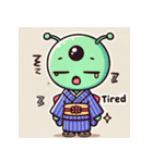 和服宇宙人のかわいいLINEスタンプ1（個別スタンプ：16）