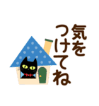 夏を感じる♡黒ねこ【デカ文字】（個別スタンプ：15）