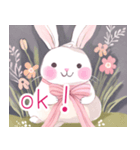 ふわふわうさぎのかわいいLINEスタンプ（個別スタンプ：4）
