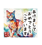 毎日使える♡水彩モザイク幾何学模様ねこ 2（個別スタンプ：39）