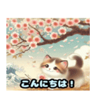 可愛い猫の浮世絵LINEスタンプ（個別スタンプ：2）