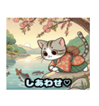 可愛い猫の浮世絵LINEスタンプ（個別スタンプ：32）